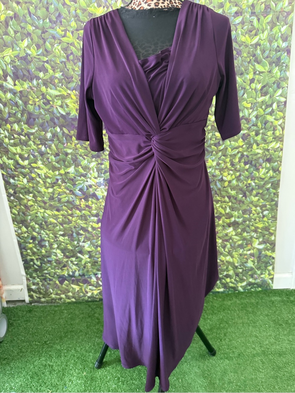 Elegant Purple Twist-Front Women's Dress p22